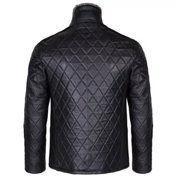 chaqueta de hombre con cuello de piel en piel de oveja