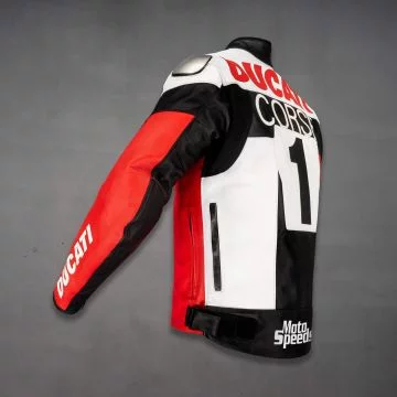 Ducati Corse Leather Motorcycle Racing Jacket