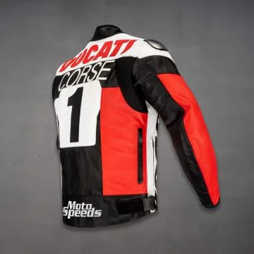 Ducati Corse Leather Motorcycle Racing Jacket