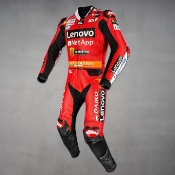 Enea Bastianini One Piece Race Leathers Ducati MotoGP 2023 left view