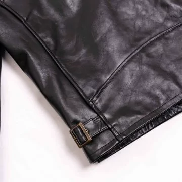 Espresso Giacca Uomo Sportiva in Pelle Nera fibbia in vita