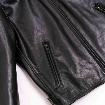 Espresso Sportliche Lederjacke Schwarz