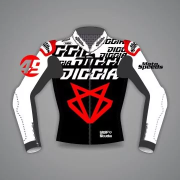 Fabio Di Giannantonio Black White Motorcycle Jacket WT 2023