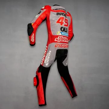 Fabio Di Giannantonio Survetement Cuir MotoGP 2022 Vue du côté gauche