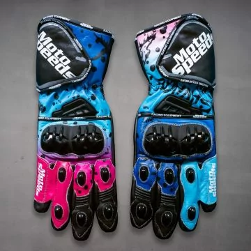 Matching Fabio Quartararo French GP 2024 gloves, top view