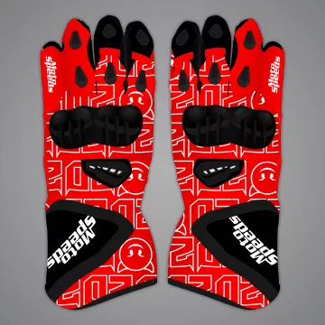 Fabio Quartararo 2024 racing gloves, back of hand view