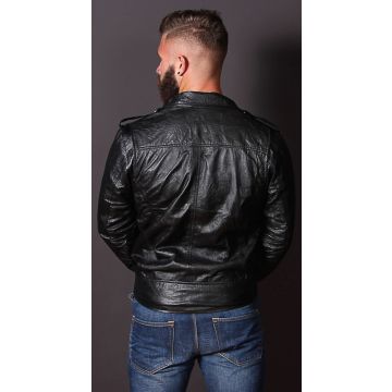 Faltenlederjacke Mode für Männer