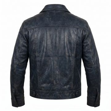 Bad Boys Mike Lowrey Black Leather Jacket back view