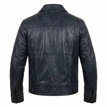 Bad Boys Mike Lowrey Black Leather Jacket back view