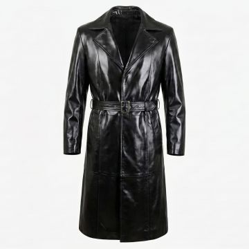 Blade Black Leather Trench Coat
