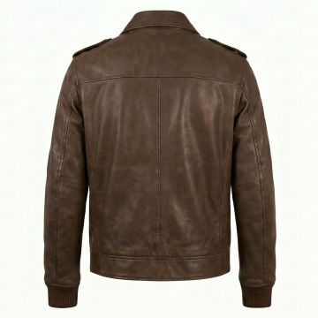 Captain America Brown Leather Jacket back view