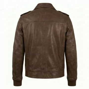 Captain America Brown Leather Jacket back view