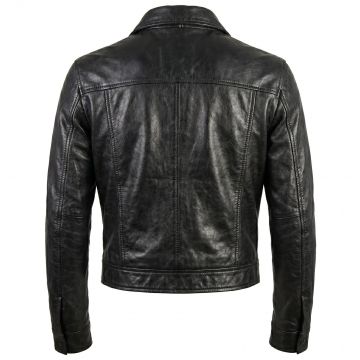 Elvis Presley Black Leather Jacket back view