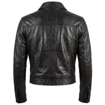 Elvis Presley Black Leather Jacket back view
