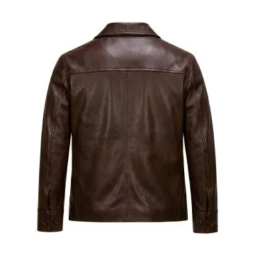 Fight Club Brad Pitt Brown Leather Jacket back view
