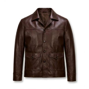 Fight Club Brad Pitt Brown Leather Jacket