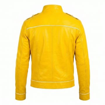 Freddie Mercury Yellow Leather Jacket back view