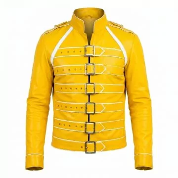 Freddie Mercury Yellow Leather Jacket front view
