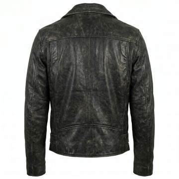 Ghost Rider Black Biker Leather Jacket back view