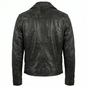 Ghost Rider Black Biker Leather Jacket back view