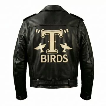 Grease Danny Zuko Black Leather Jacket back view