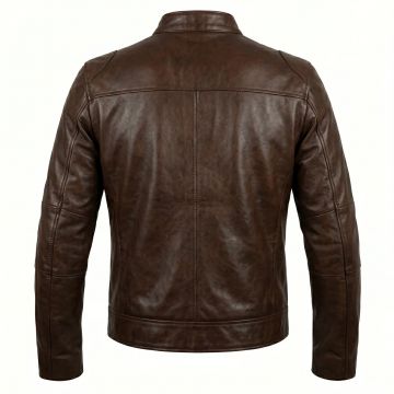 Iron Man Tony Stark Brown Leather Jacket back view
