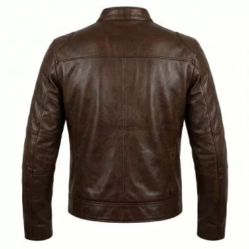 Iron Man Tony Stark Brown Leather Jacket back view