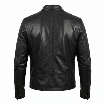 John Wick Black Leather Jacket back view