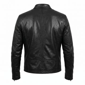 John Wick Black Leather Jacket back view