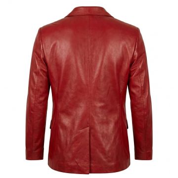 Joker Arthur Fleck Red Suit Style Leather Jacket back view