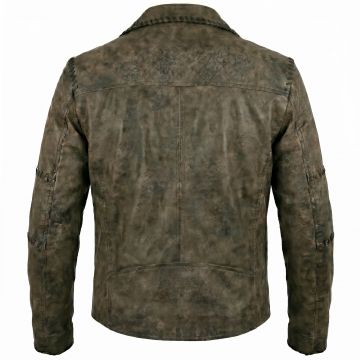 Mad Max Fury Road Distressed Leather Jacket back view