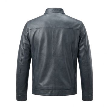 Mission Impossible Ethan Hunt Gray Leather Jacket back view
