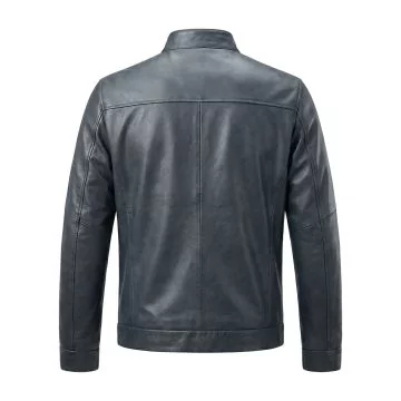 Mission Impossible Ethan Hunt Gray Leather Jacket back view