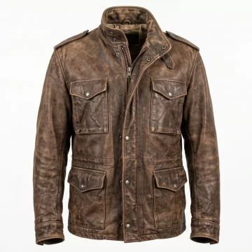John Rambo Distressed Brown Leather Jacket