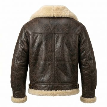 Rocky Balboa Brown Leather Jacket back view