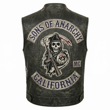 Sons of Anarchy Jax Teller Leather Vest back view