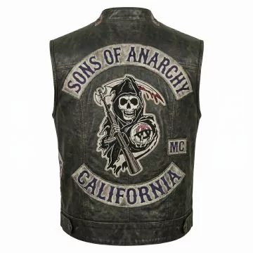 Sons of Anarchy Jax Teller Leather Vest back view
