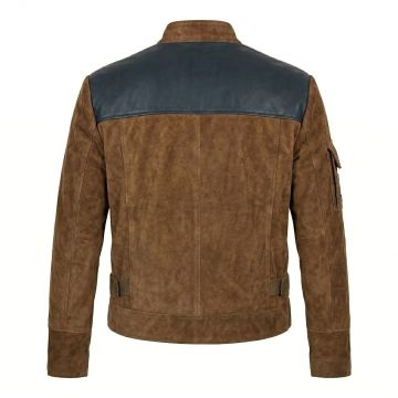 Star Wars Han Solo Brown Leather Jacket back view