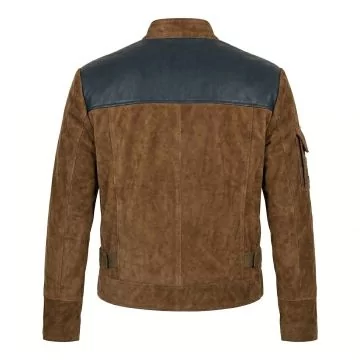Star Wars Han Solo Brown Leather Jacket back view