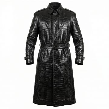 The Matrix Morpheus Black Leather Trench Coat