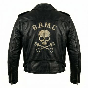 The Wild One Marlon Brando Black Biker Jacket back view