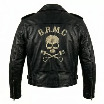 The Wild One Marlon Brando Black Biker Jacket back view