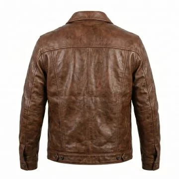 Thor Brown Leather Jacket back view