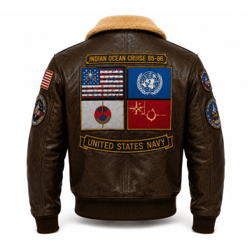 Top Gun Maverick G-1 Brown Leather Bomber Jacket back view