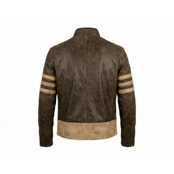 Wolverine Logan Brown Leather Jacket back view