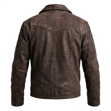 Wolverine Origins Brown Leather Jacket back view
