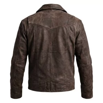 Wolverine Origins Brown Leather Jacket back view