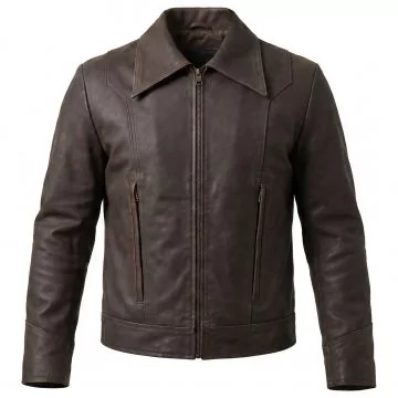Wolverine Origins Brown Leather Jacket front view
