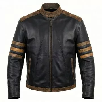 Wolverine X-Men Black Leather Jacket Men