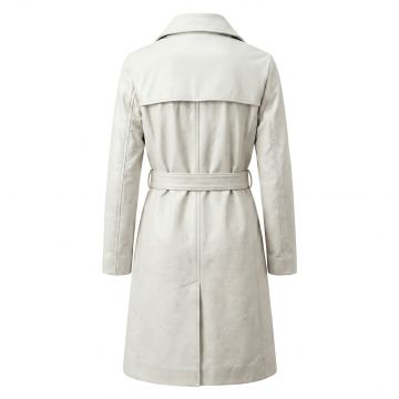 Atomic Blonde White Leather Coat back view